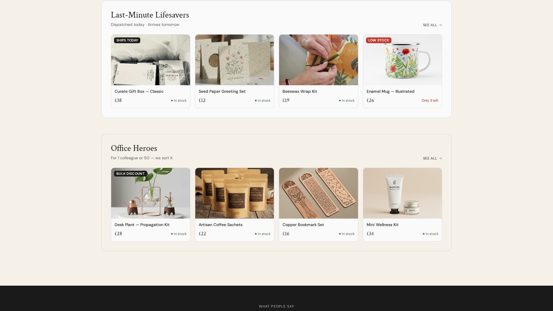 Curate - Handcrafted Giftshop Landing Page Template