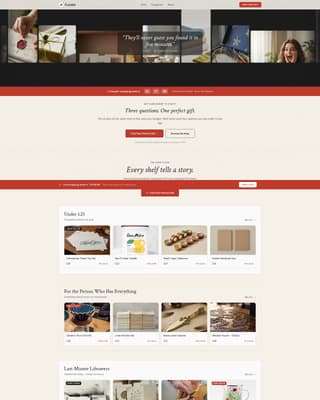 Curate - Handcrafted Giftshop Landing Page Template