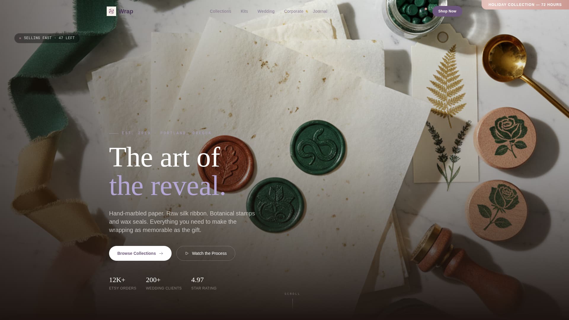 Gift Wrapping & Packaging Store Portfolio Website Template