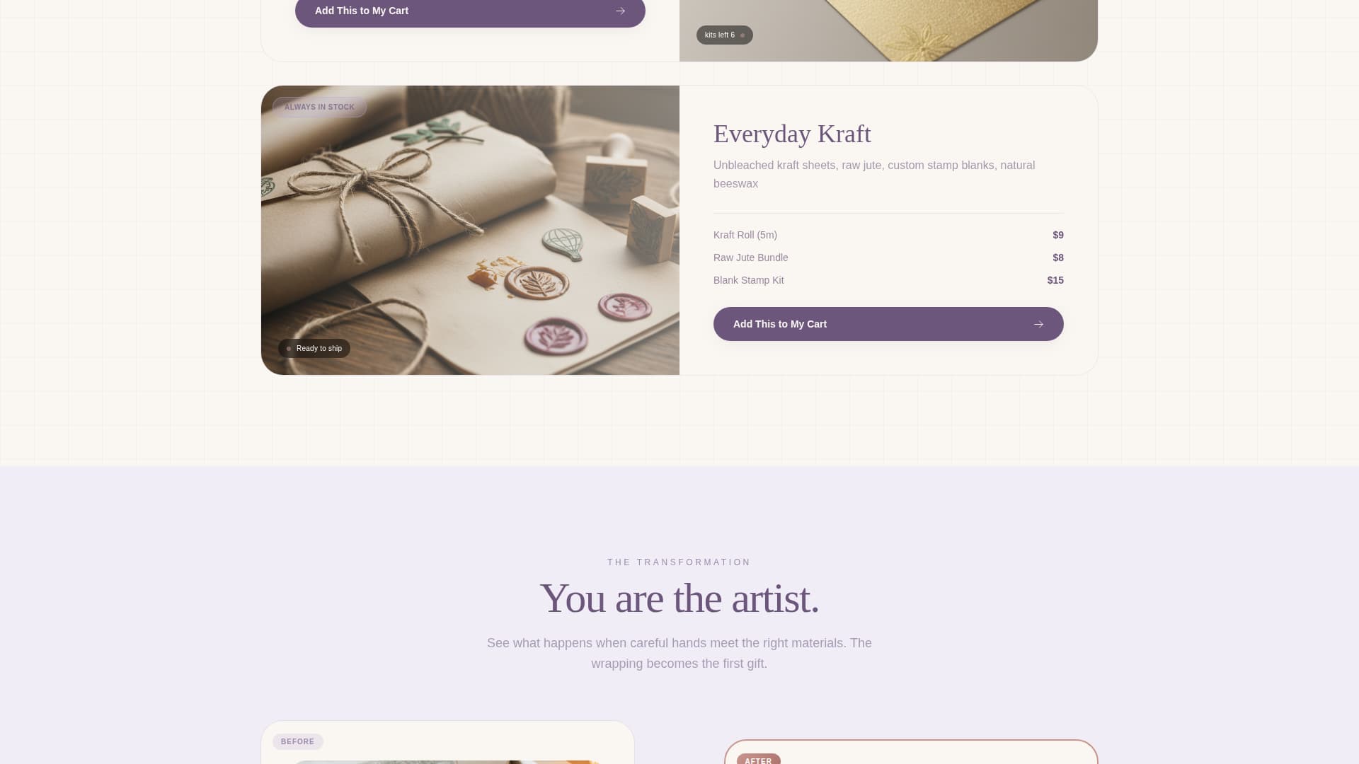 Gift Wrapping & Packaging Store Portfolio Website Template