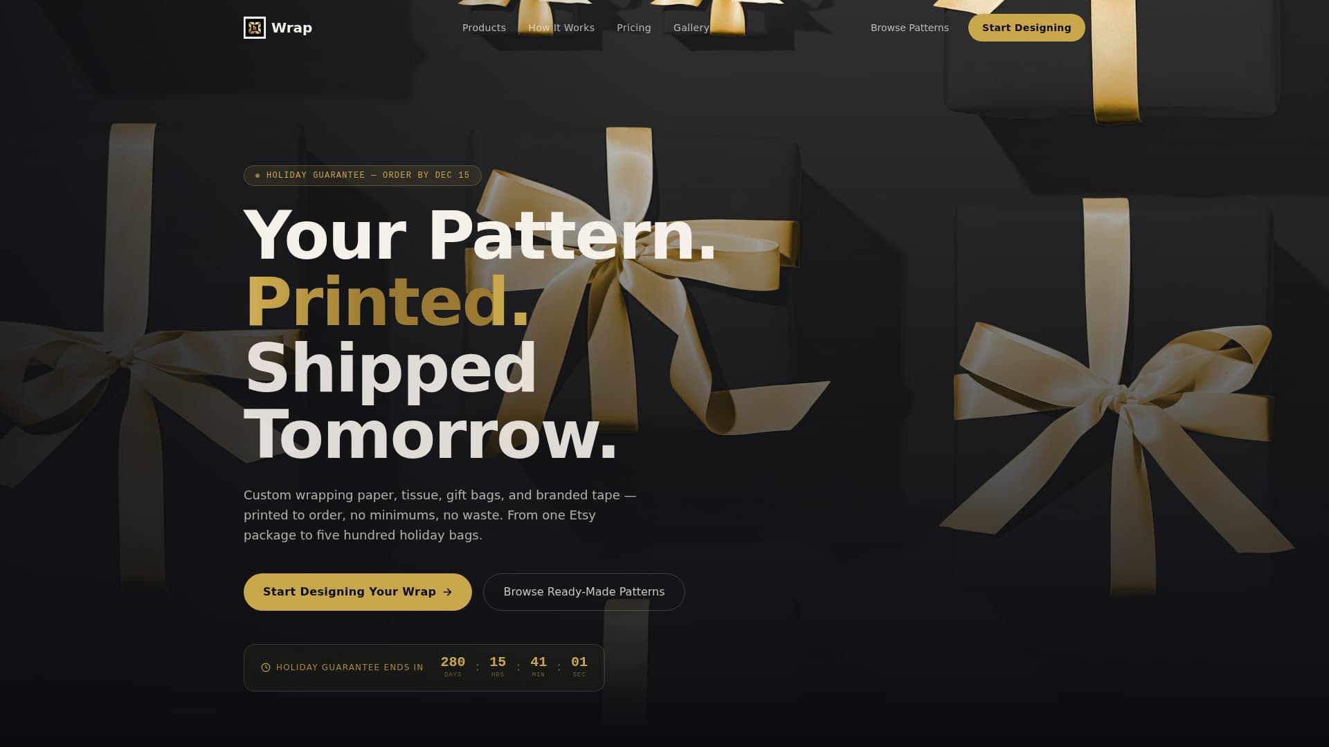 Gift Wrapping & Packaging Store Pricing Website Template