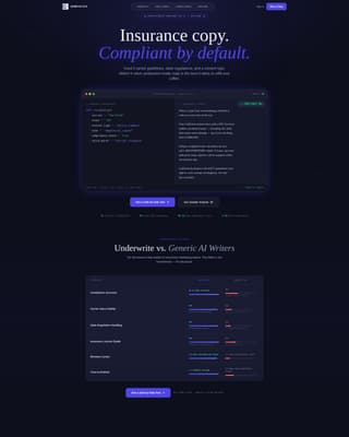 Underwrite - Compliant Insurance Landing Page Template