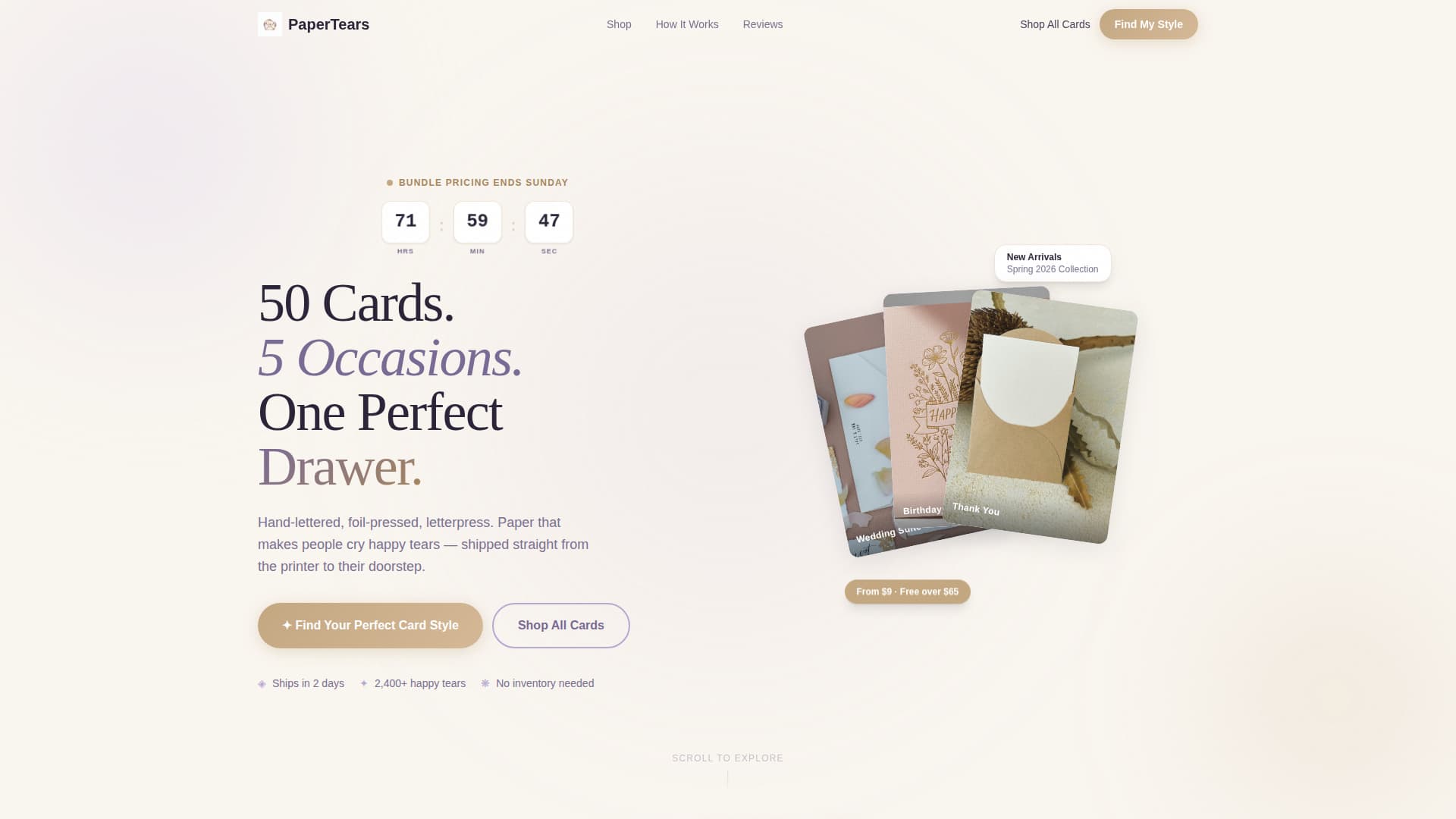 Greeting Cards & Invitations Store Professional Website Template