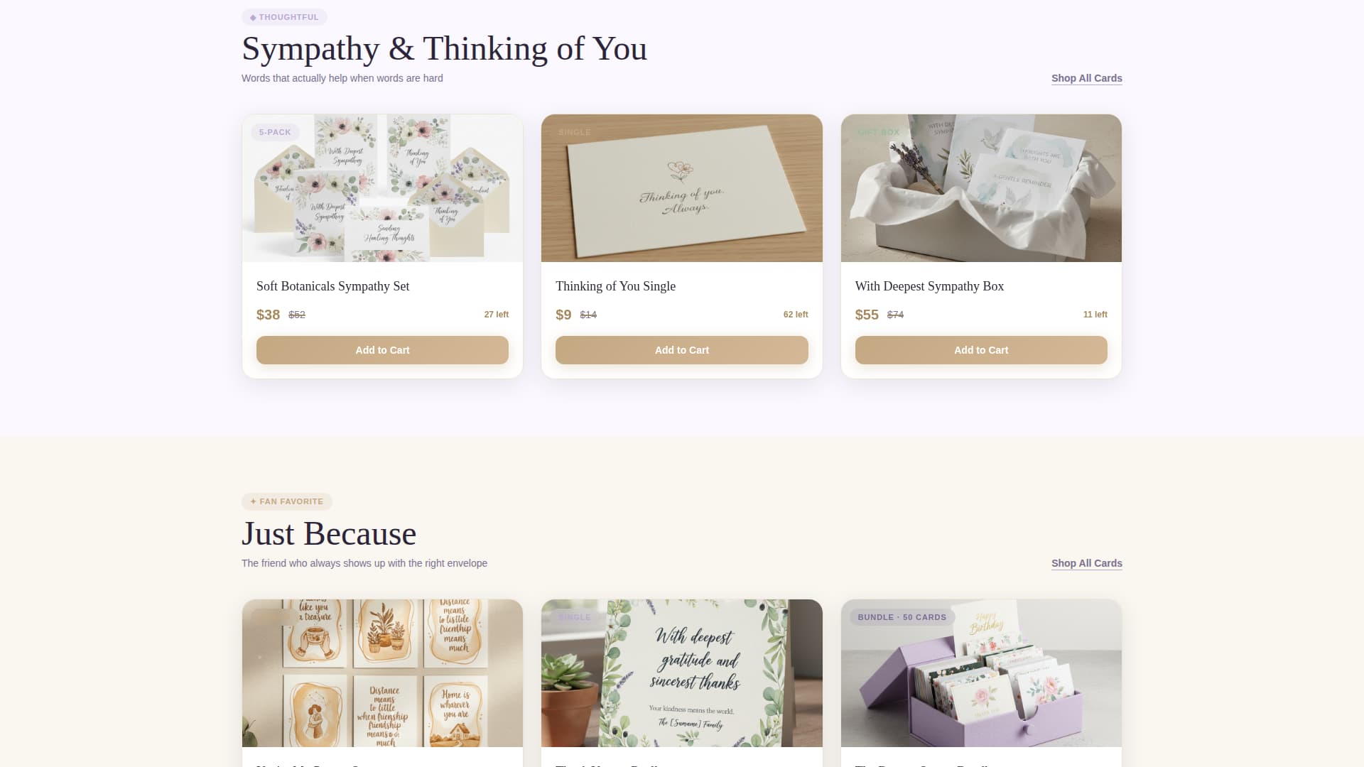 Greeting Cards & Invitations Store Professional Website Template