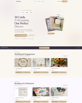 Greeting Cards & Invitations Store Professional Website Template
