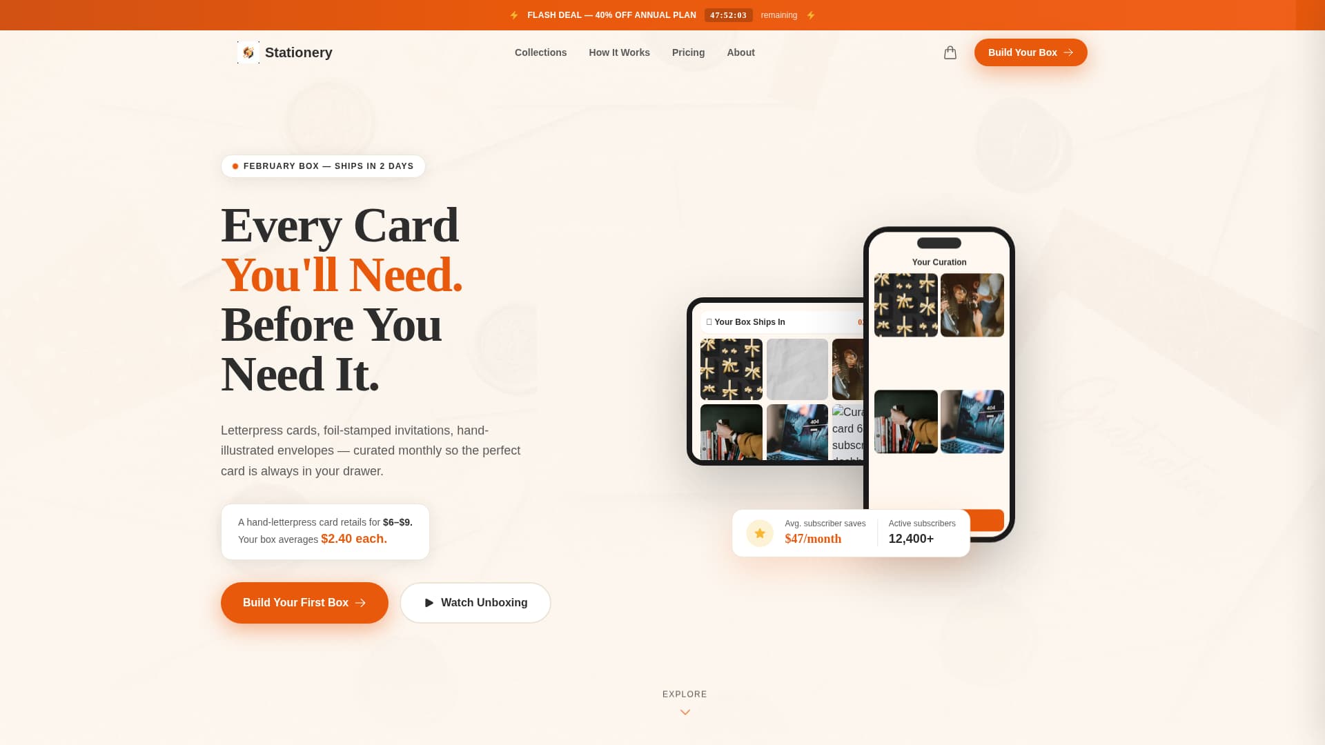 Greeting Cards & Invitations Store Specialist Professional Website Template