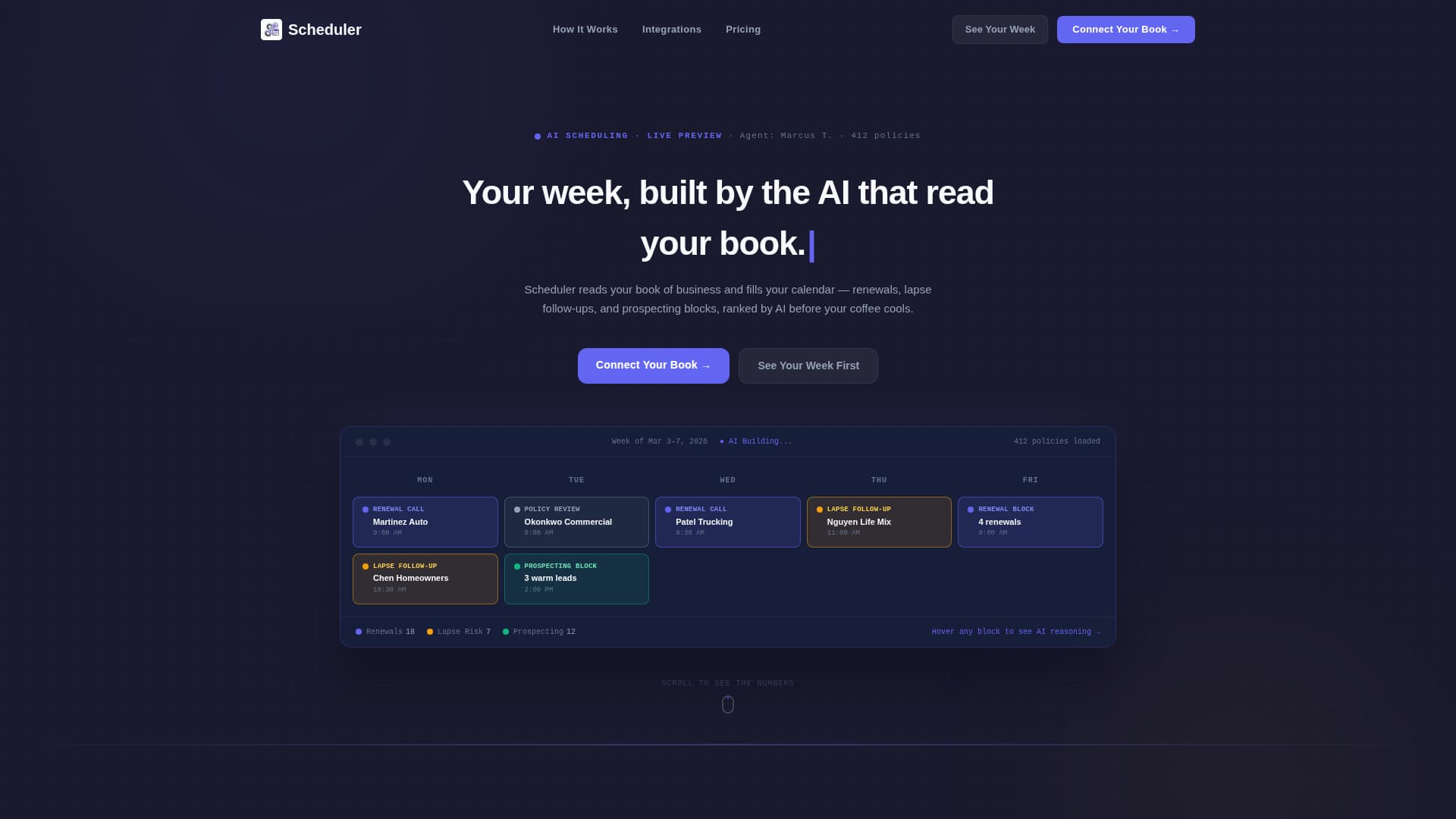 Scheduler - Intelligent Insurance Landing Page Template