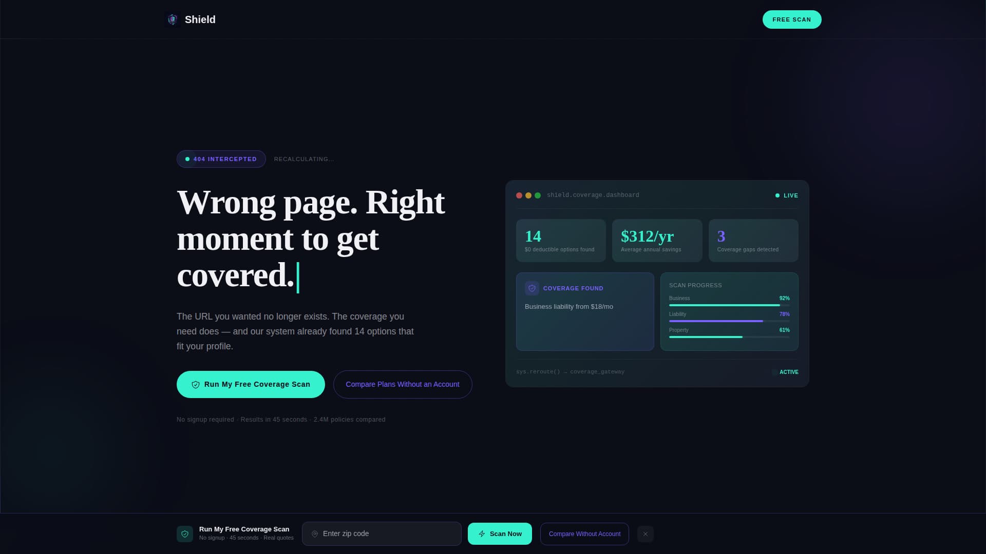 Shield - Dynamic Insurance Landing Page Template