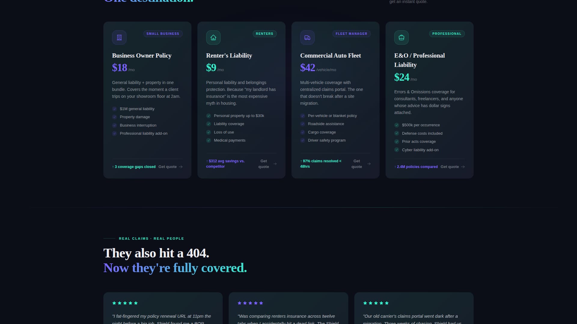 Shield - Dynamic Insurance Landing Page Template