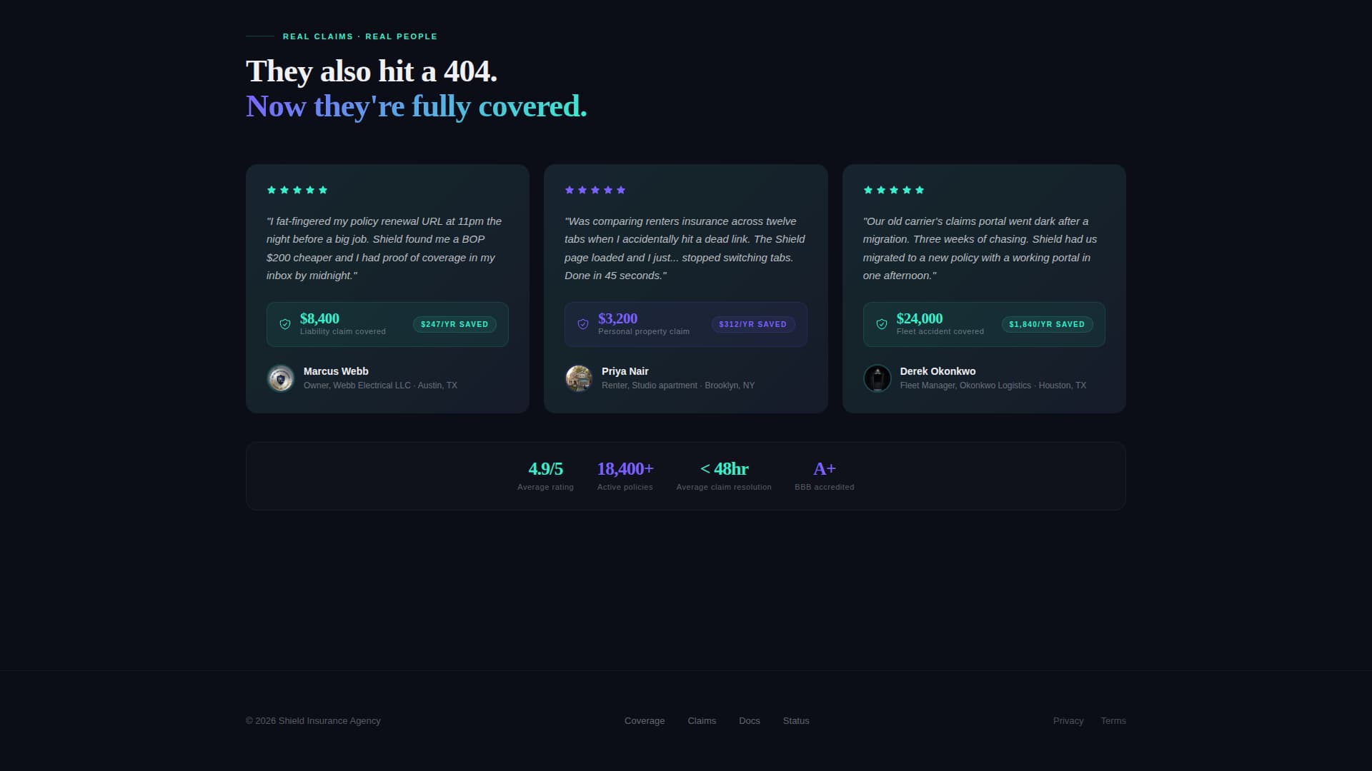 Shield - Dynamic Insurance Landing Page Template
