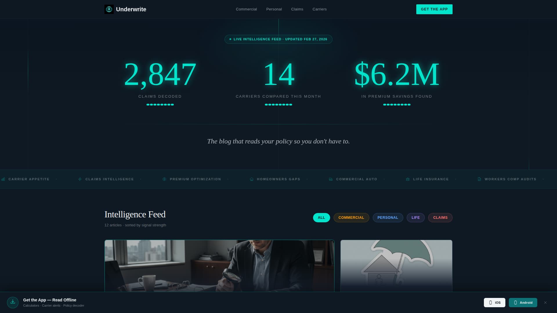 Underwrite - Dynamic Insurance Landing Page Template