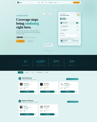 Insurance Agency Multi-Department Agent Finder Website Template