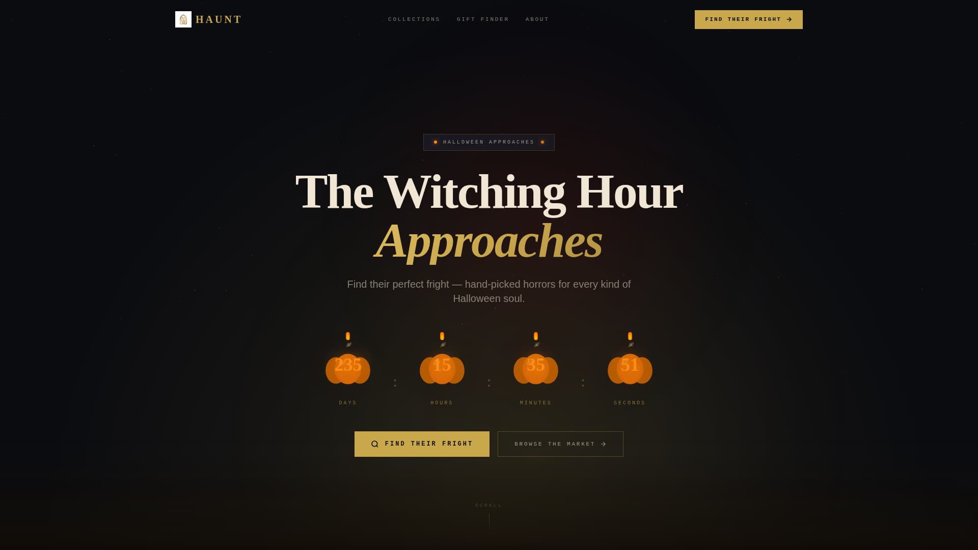 Haunt — Immersive Seasonal Attraction Landing Page Template