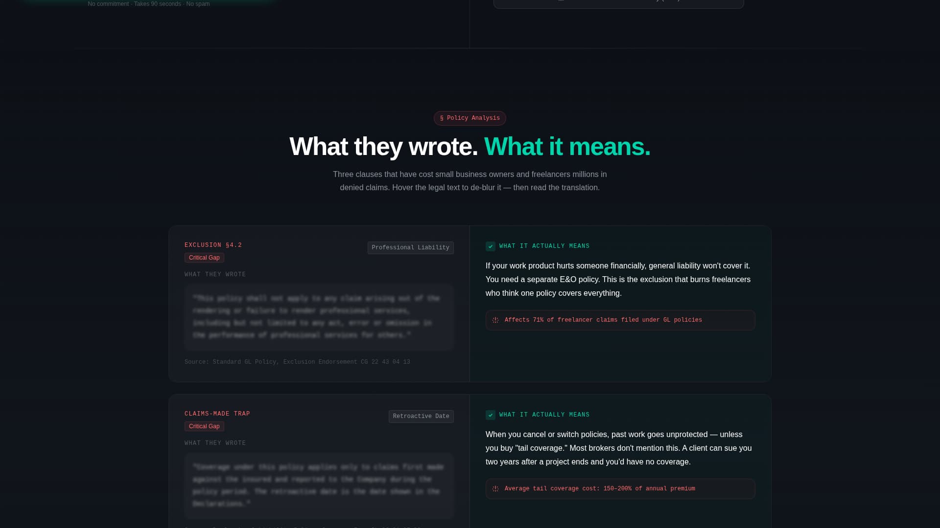 Underwrite - Transparent Insurance Landing Page Template