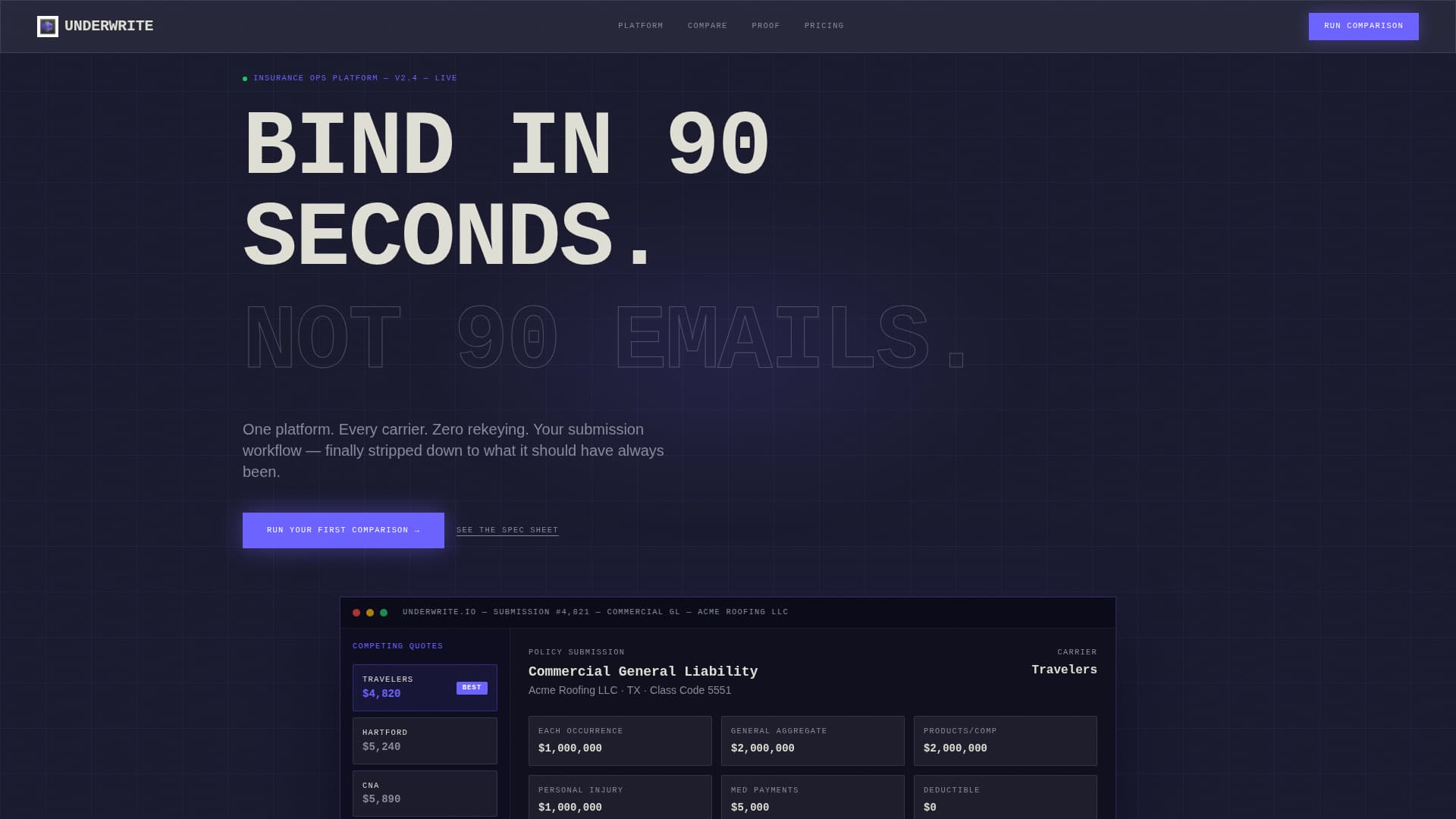 Underwrite - Trustworthy Insurance Landing Page Template