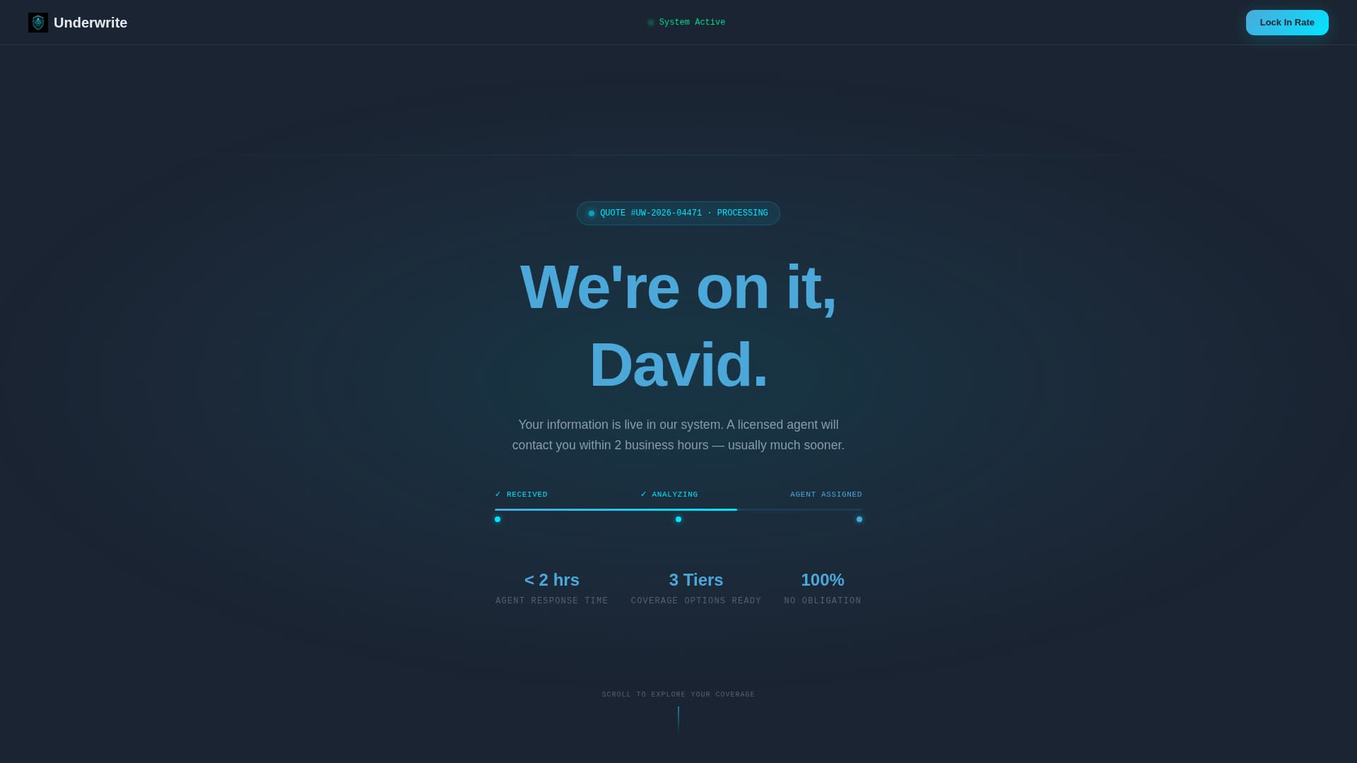 Fortify — Robust Underwriting Platform Landing Page Template