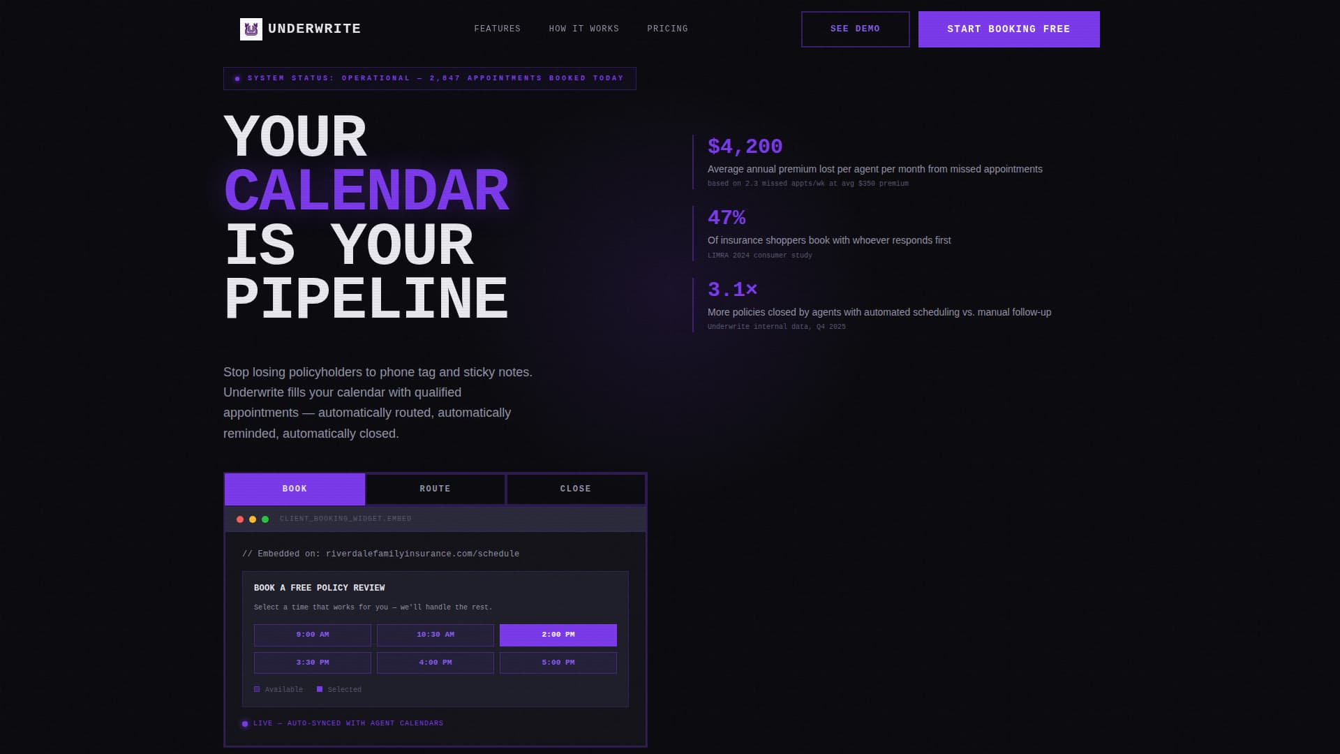 Underwrite - Ruthless Insurance Landing Page Template