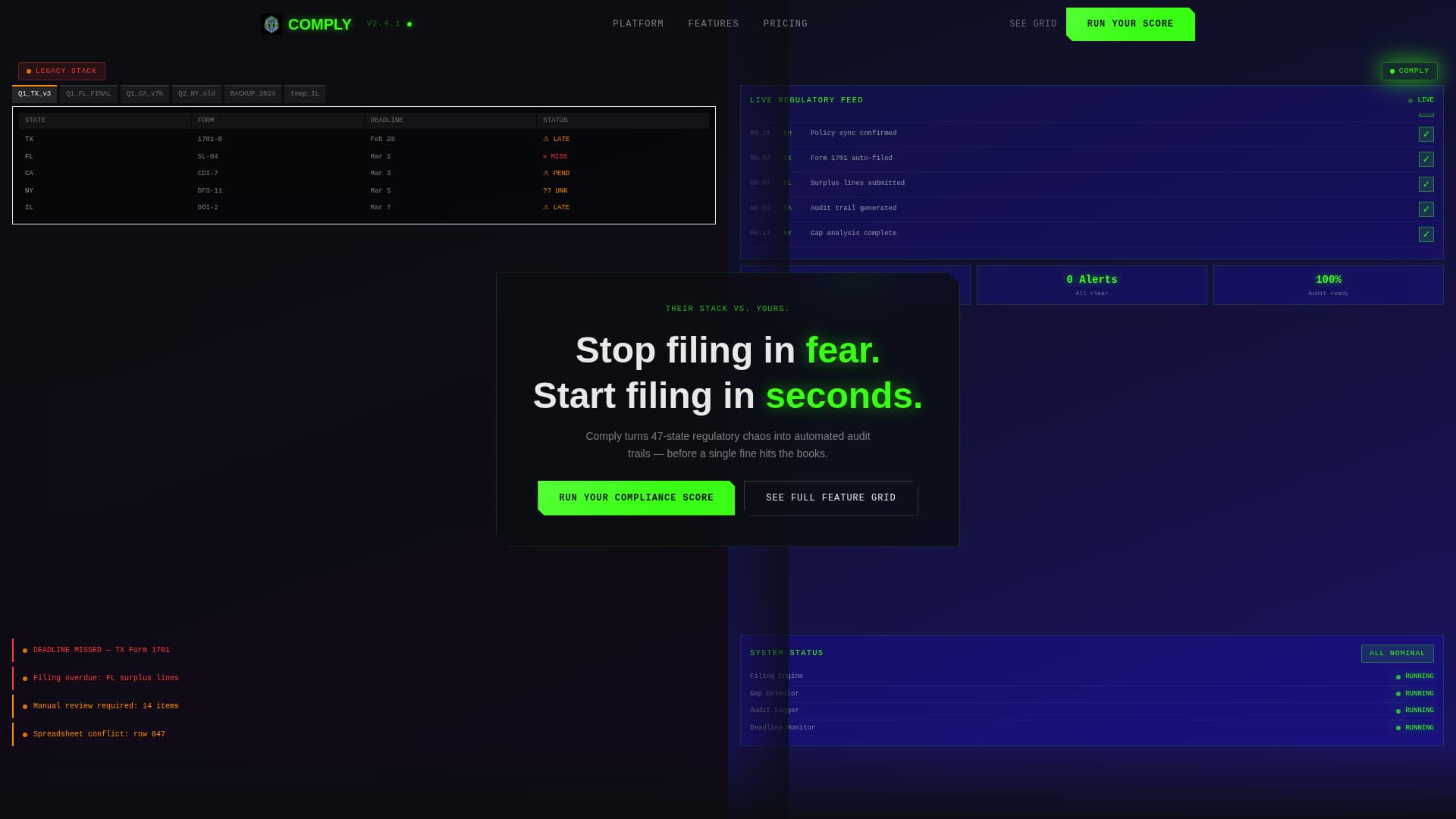 Enforce — Intelligent Regulatory Landing Page Template