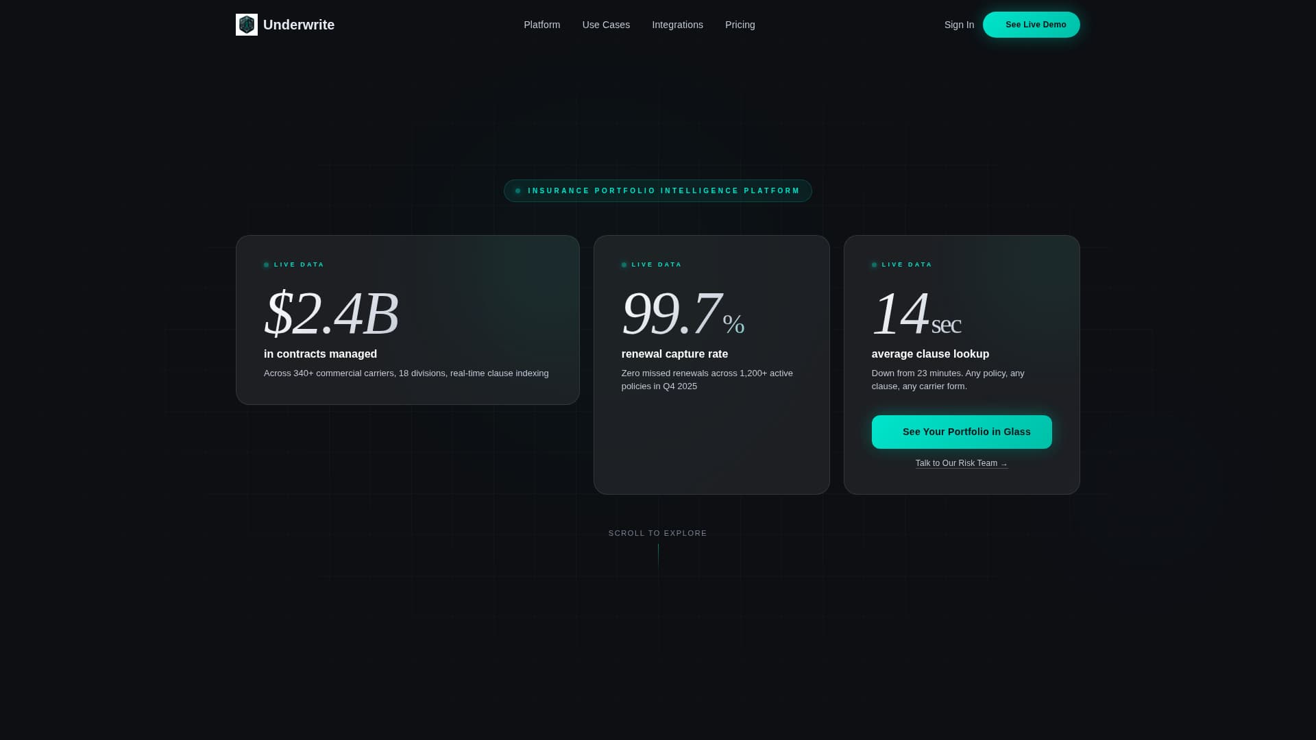 Underwrite - Powerful Insurancemanagement Landing Page Template
