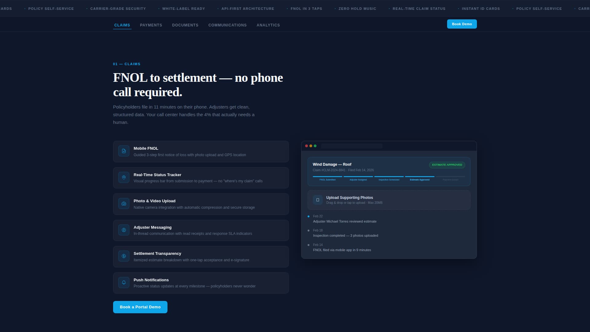 Portal - Frictionless Insurance Landing Page Template
