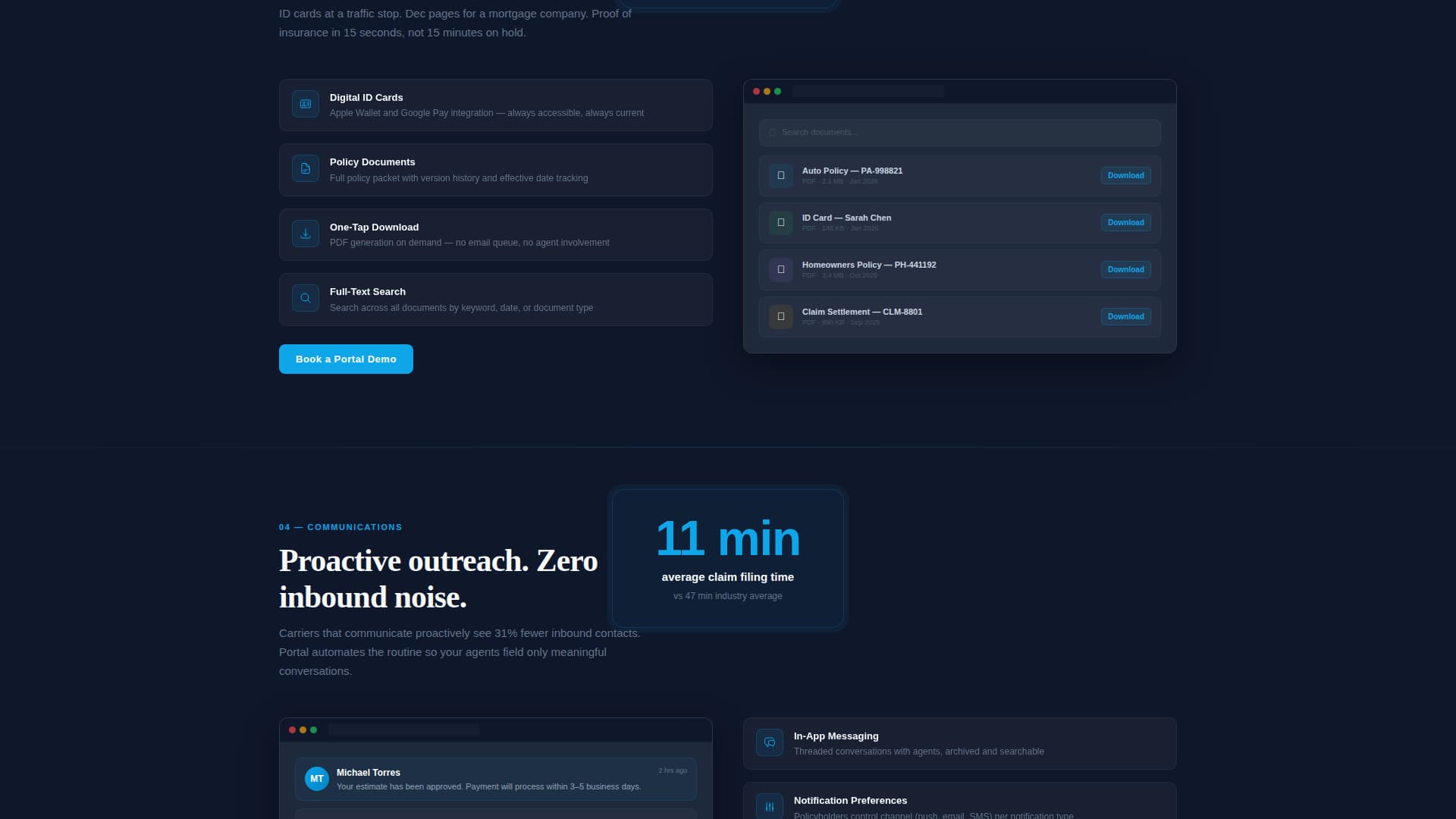 Portal - Frictionless Insurance Landing Page Template
