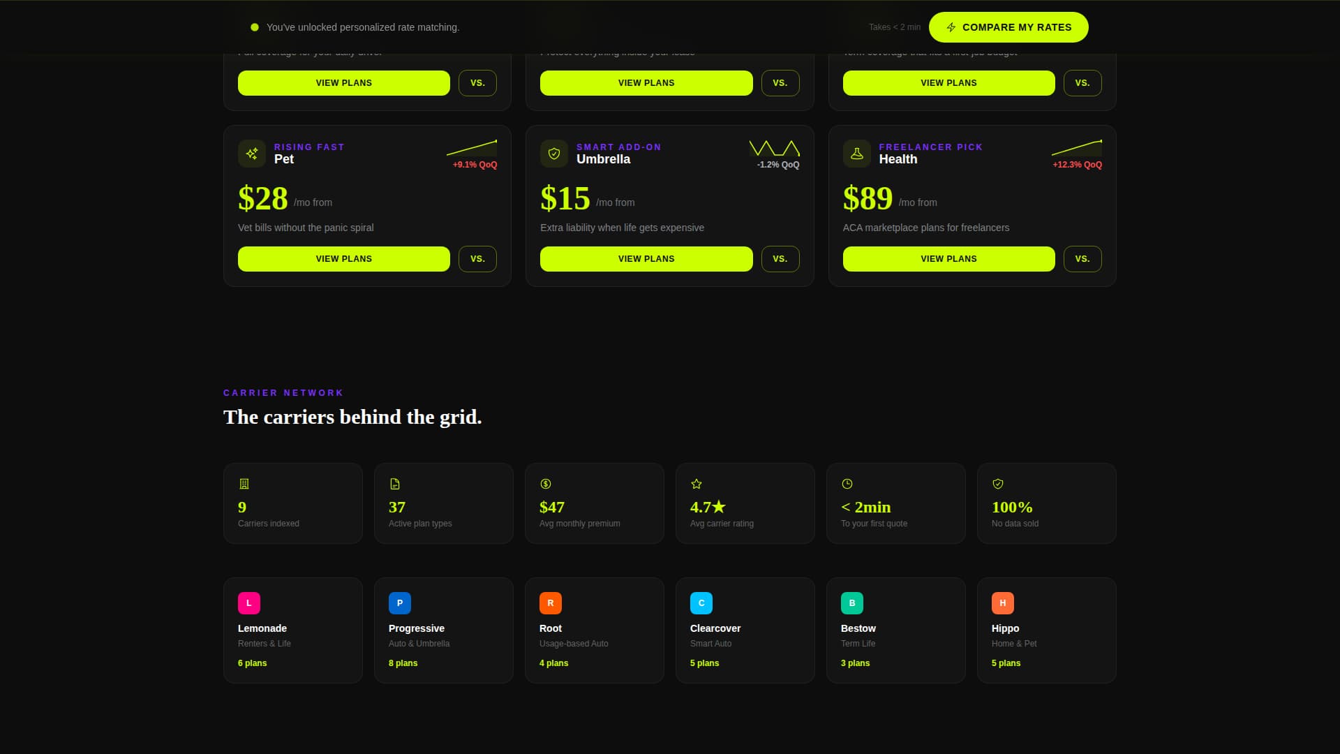 Insuregrid - Instant Insurance Landing Page Template