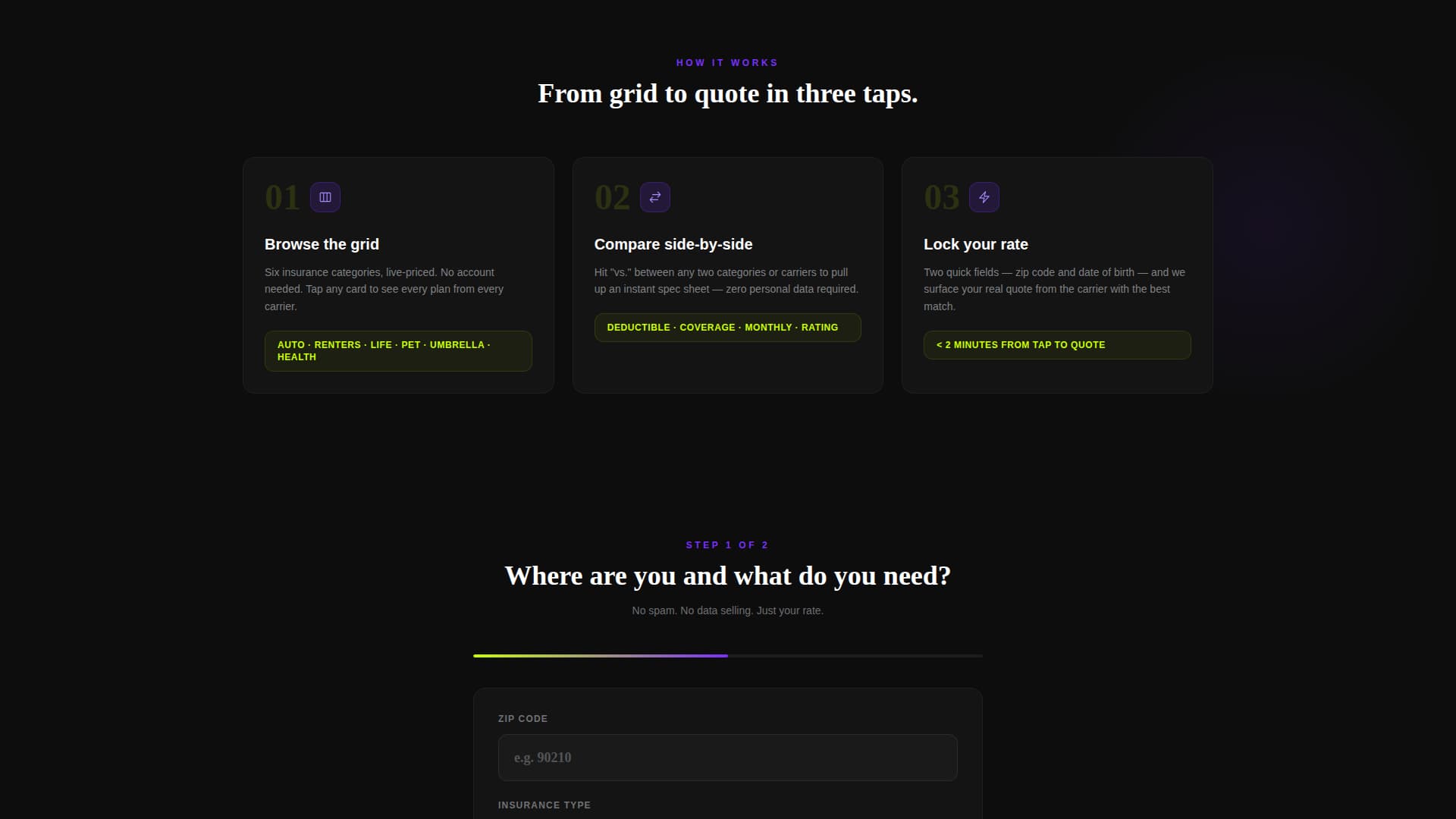 Insuregrid - Instant Insurance Landing Page Template