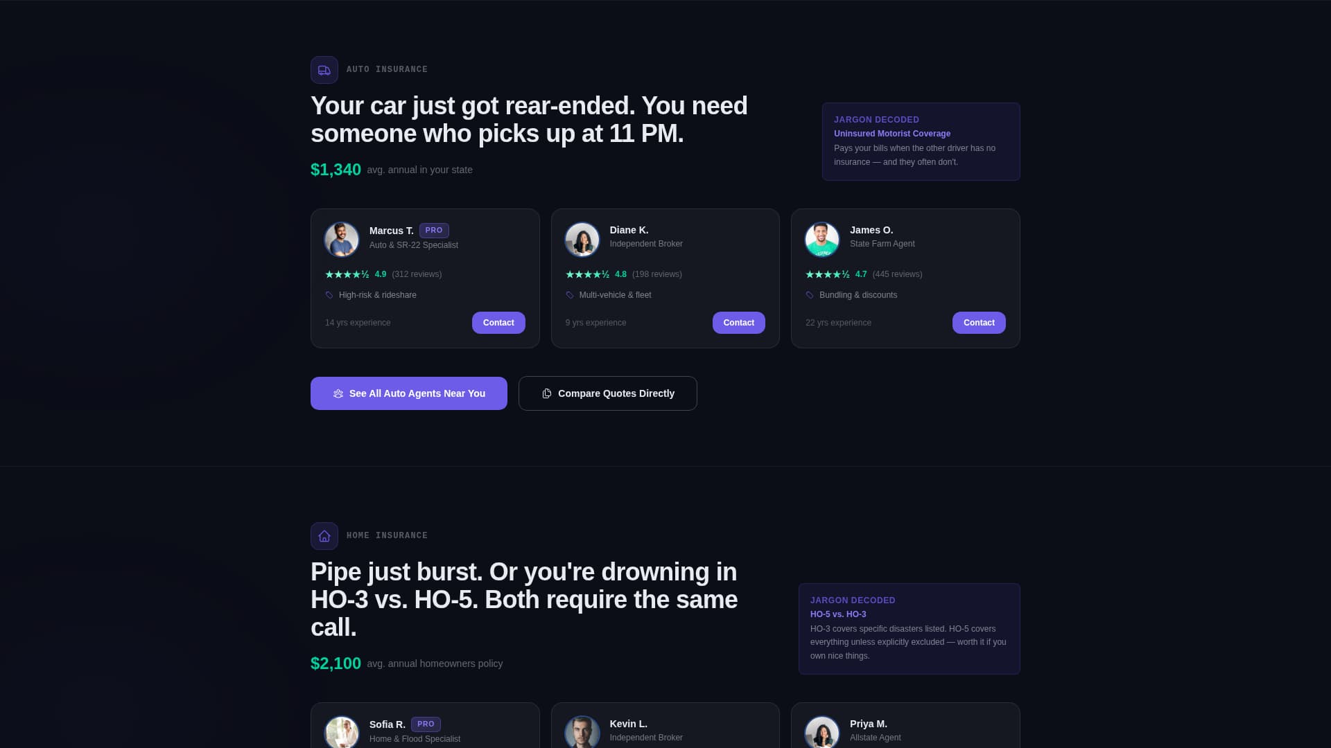 Underwrite - Glassmorphic Insurance Landing Page Template