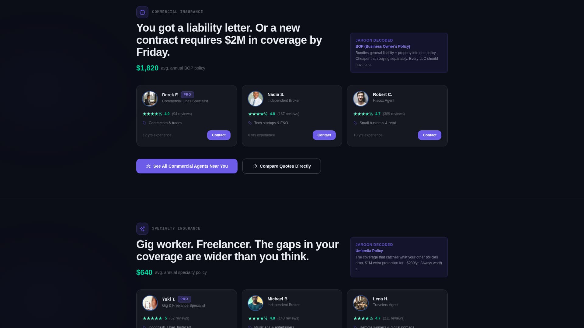Underwrite - Glassmorphic Insurance Landing Page Template
