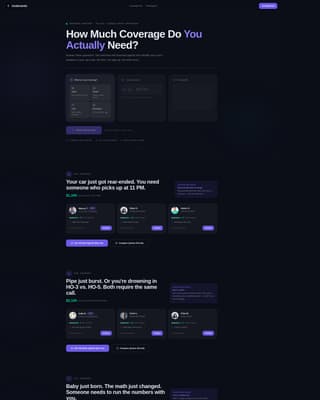 Underwrite - Glassmorphic Insurance Landing Page Template