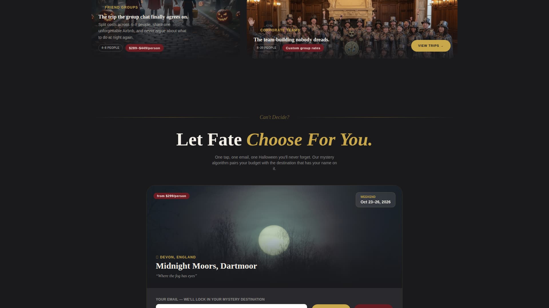 Haunt - Spinetingling Travel Landing Page Template