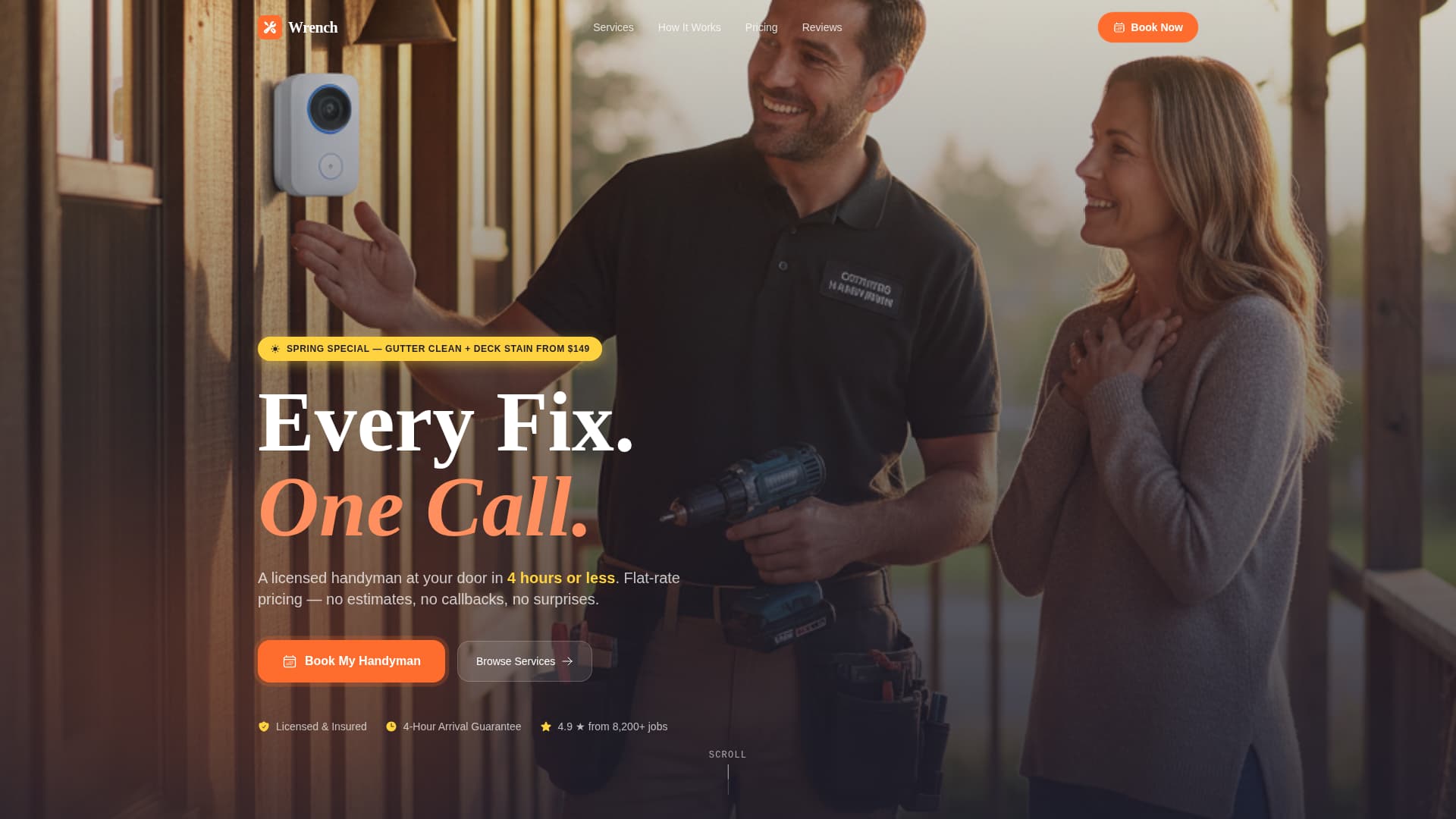 Wrench — Expert Home Maintenance Landing Page Template