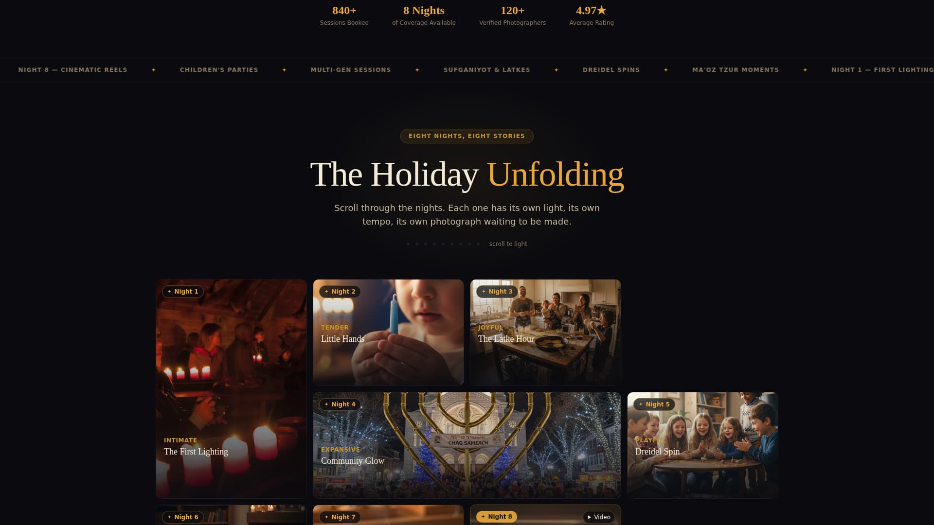 Menorah - Radiant Photography Landing Page Template