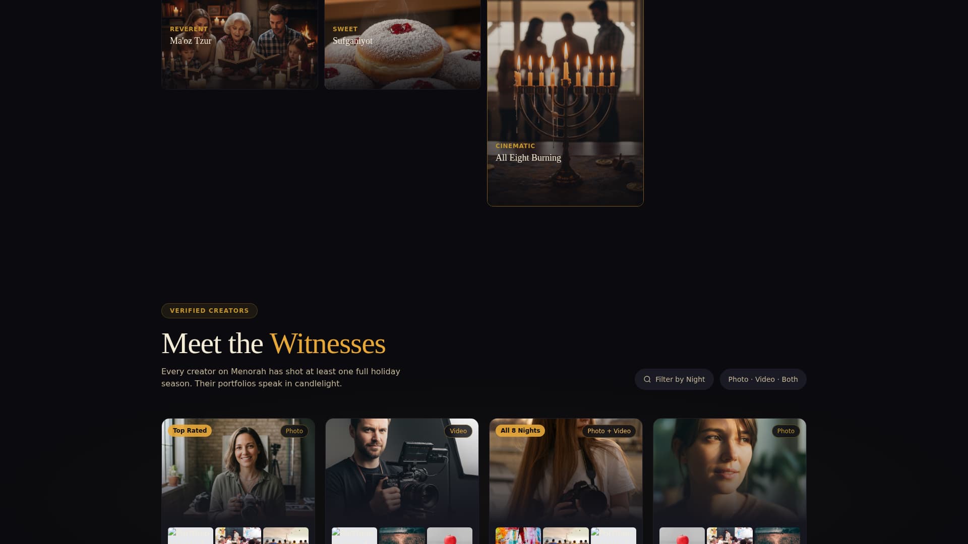 Menorah - Radiant Photography Landing Page Template