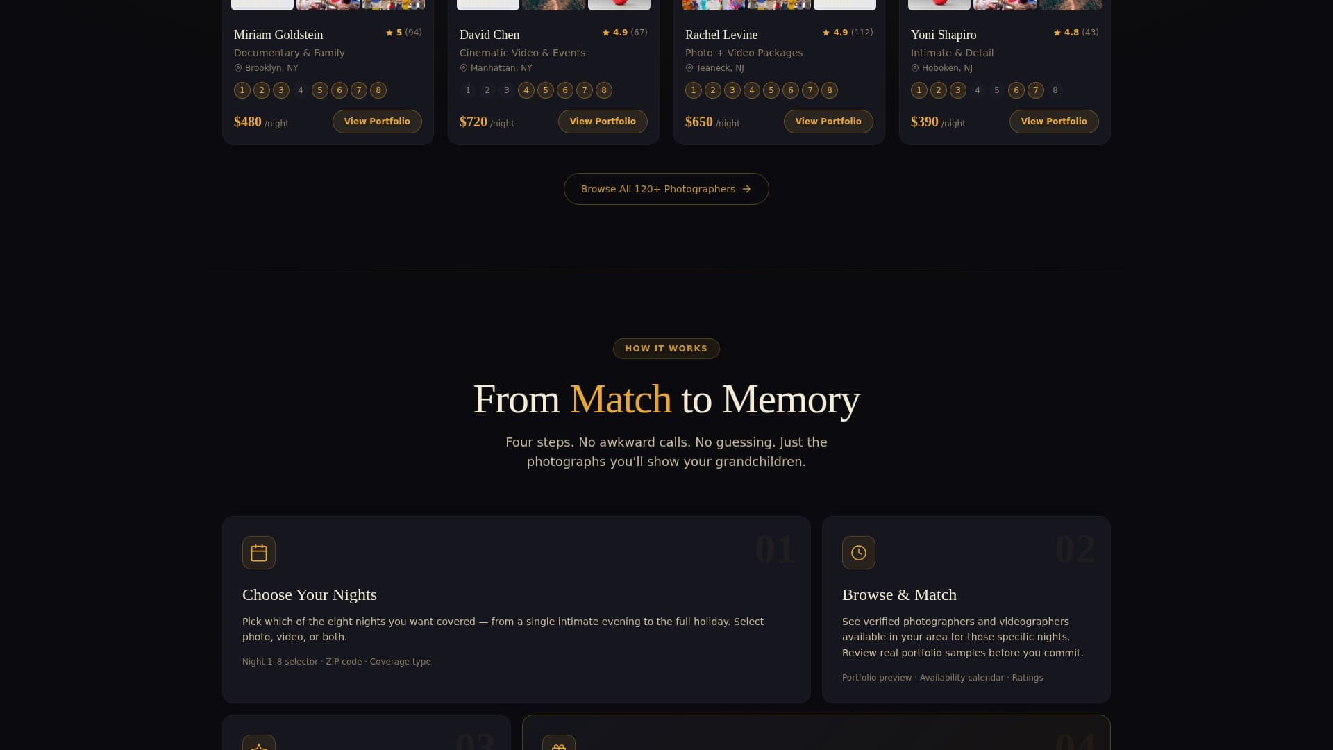 Menorah - Radiant Photography Landing Page Template