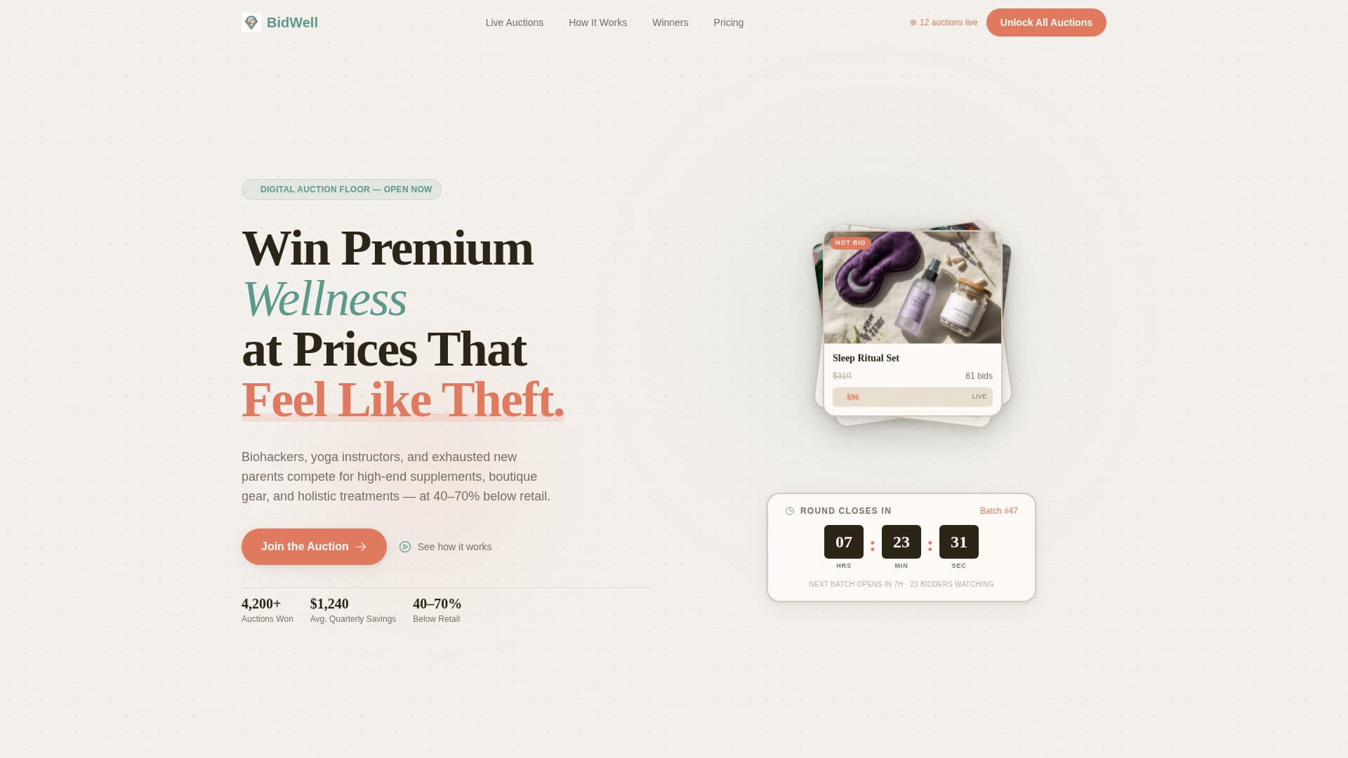 Bidwell - Thriving Wellness Landing Page Template
