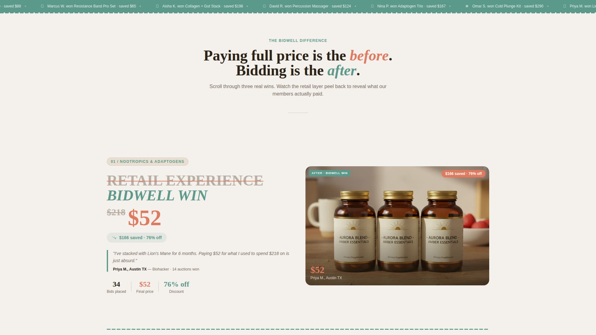 Bidwell - Thriving Wellness Landing Page Template