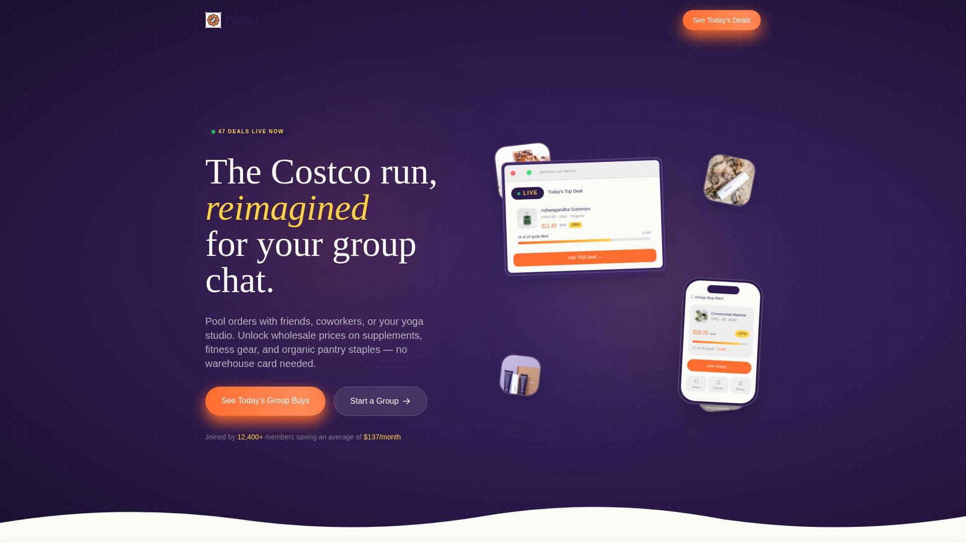 Pooled - Bold Wellness Landing Page Template