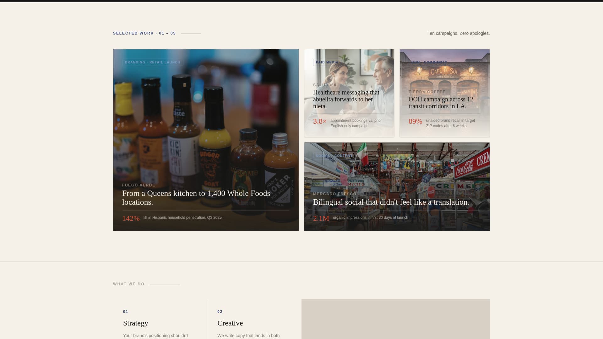 Hispanic-Owned Business Portfolio Website Template