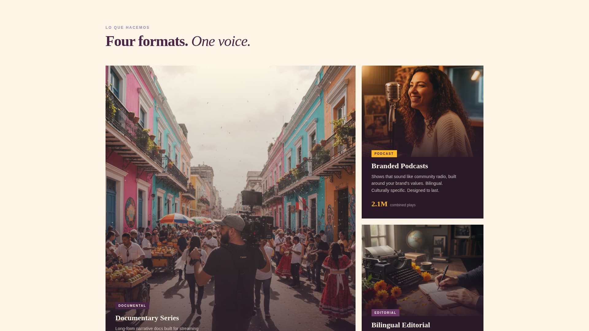 Voz - Authentic Latinomedia Landing Page Template