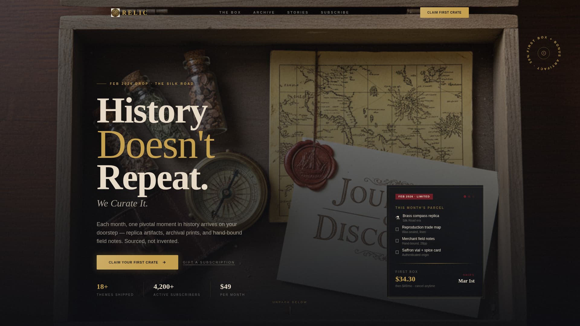 Relic - Captivating Heritage Landing Page Template