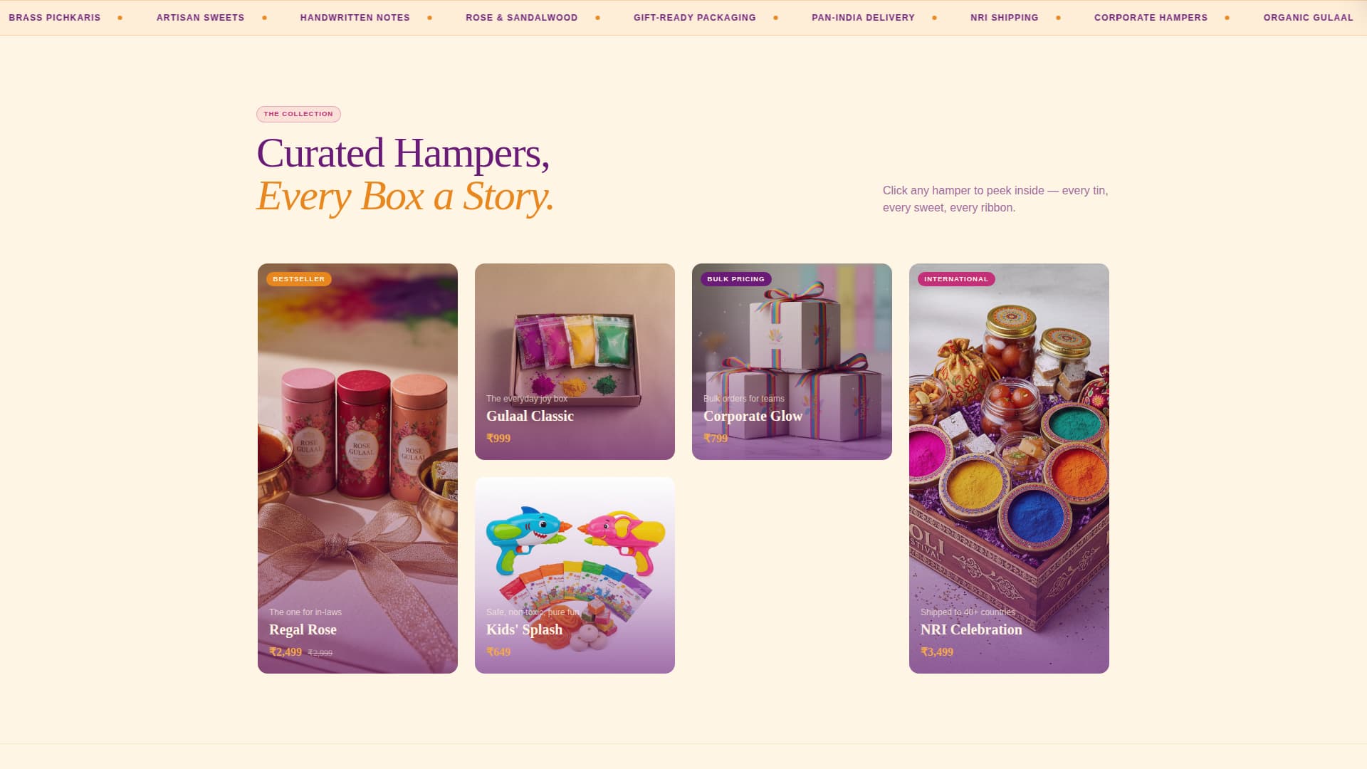Gulaal - Vibrant Hamper Landing Page Template