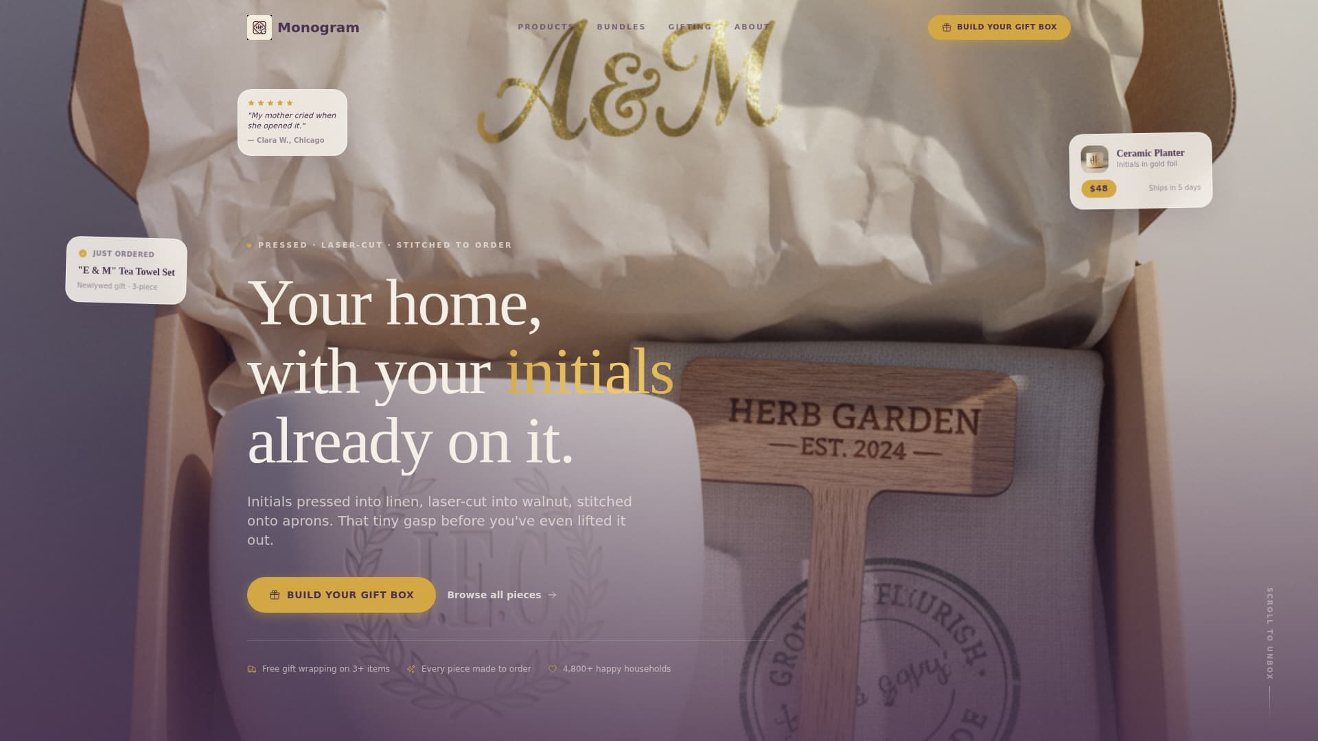Monogram - Personalized Home Landing Page Template
