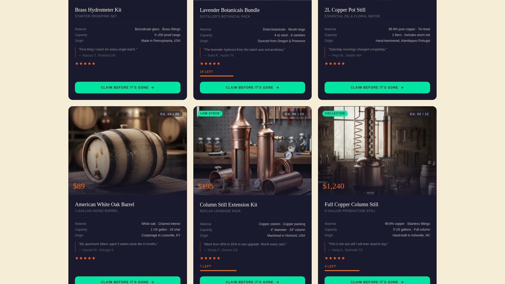 Still - Electrifying Distillery Landing Page Template