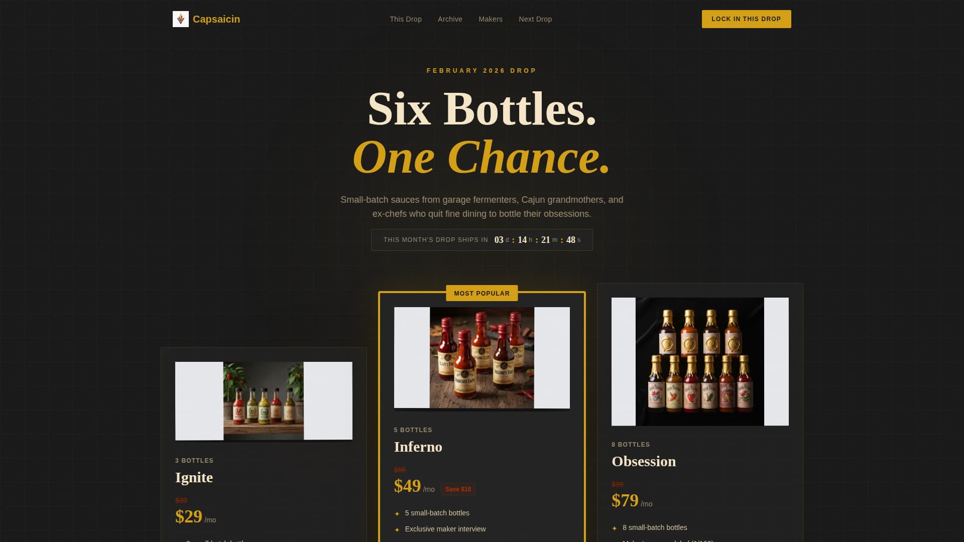 Capsaicin - Fiery Subscription Landing Page Template