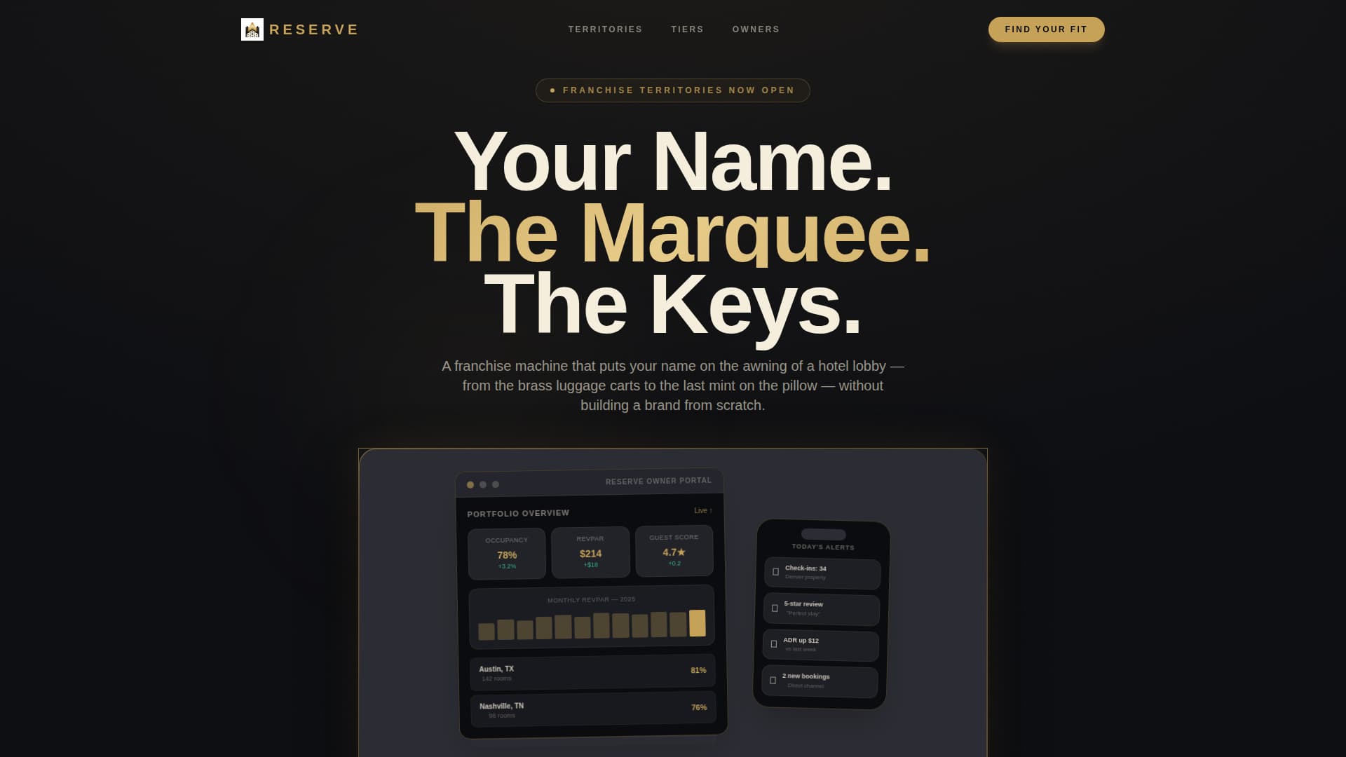 Reserve - Prestigious Hotel Franchise Landing Page Template