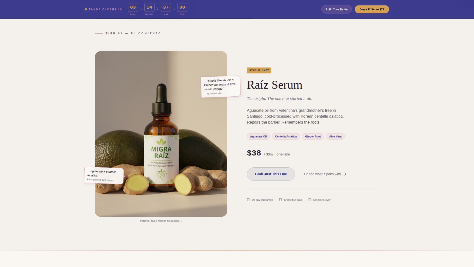 Migra - Authentic Beauty Landing Page Template