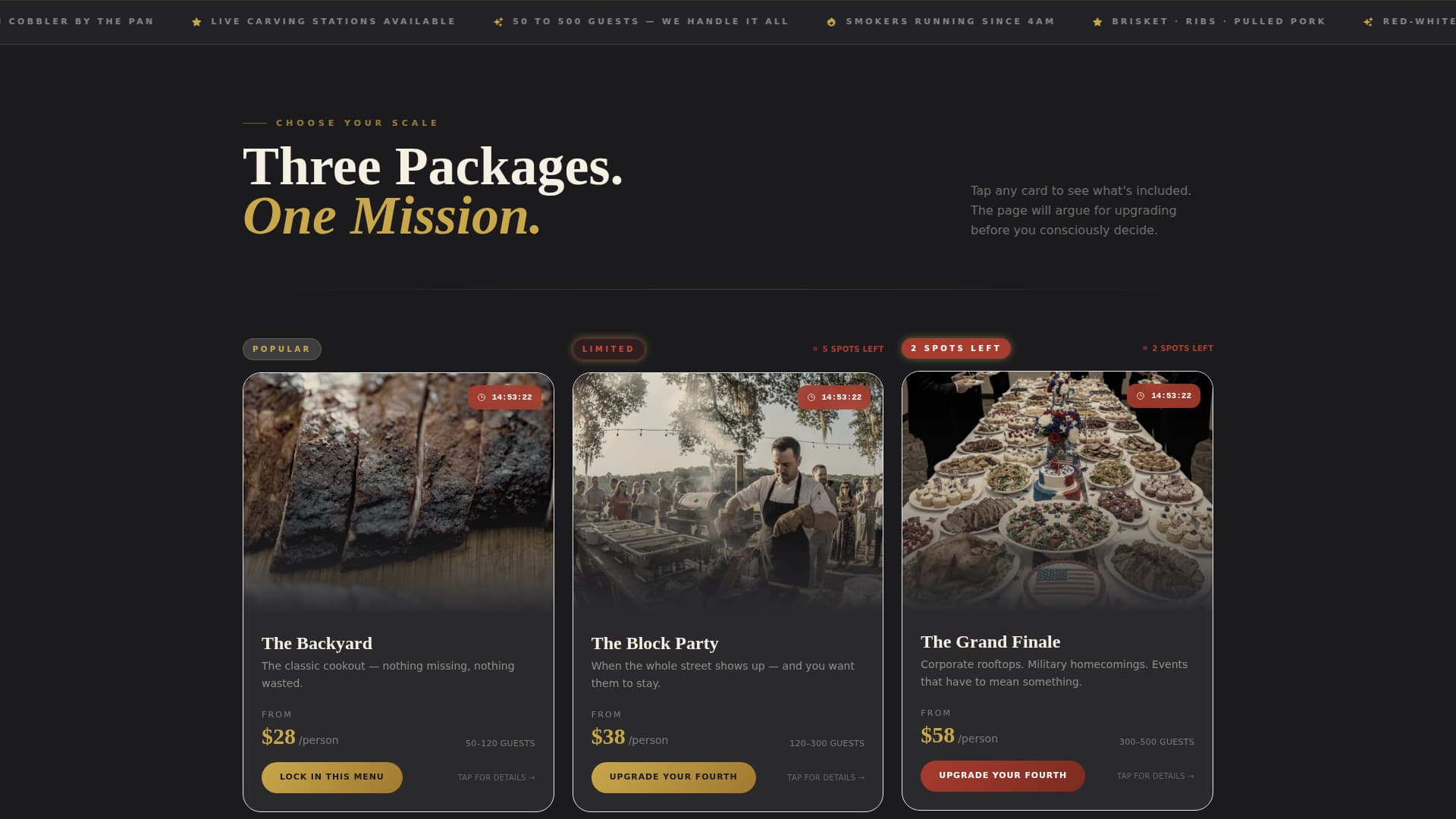 Cookout - Patriotic Catering Landing Page Template