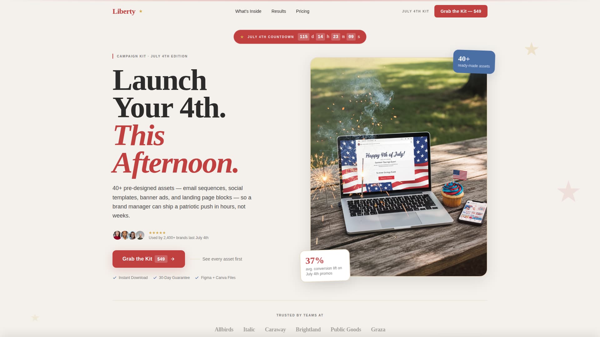 Liberty - Patriotic E-commerce Landing Page Template