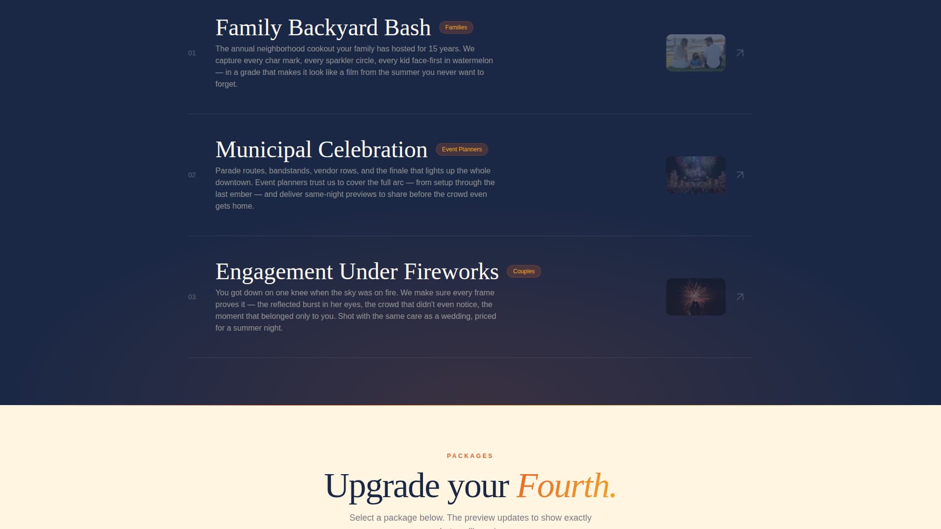 Sparkler - Vibrant Photography Landing Page Template